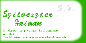 szilveszter haiman business card